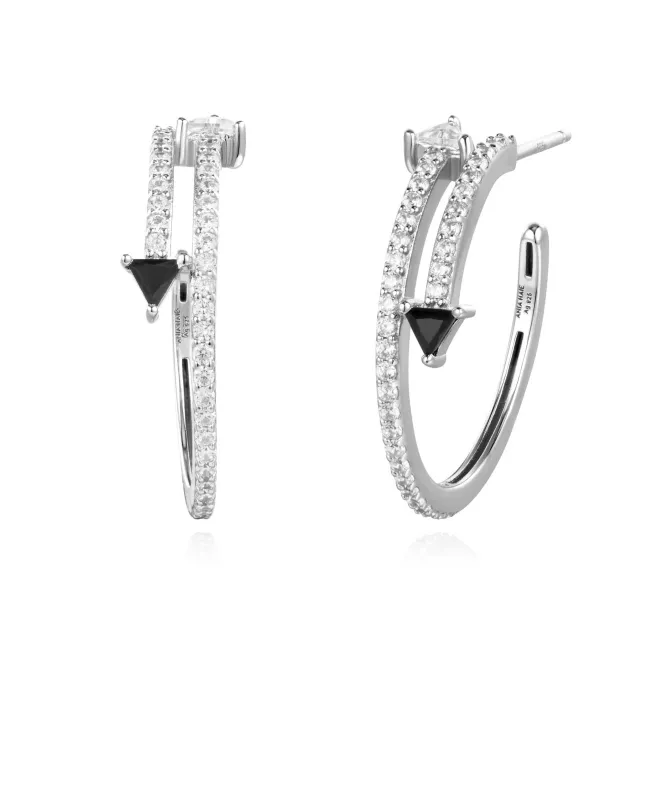 Ania Haie Pave Double Arrow Stud Hoops
