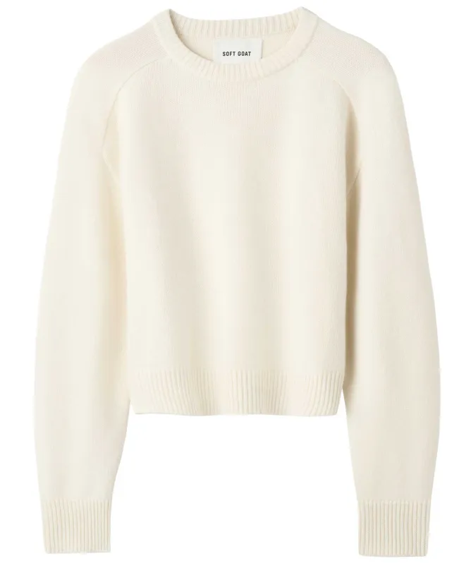 Soft Goat Short Crewneck Cashmere Sweater