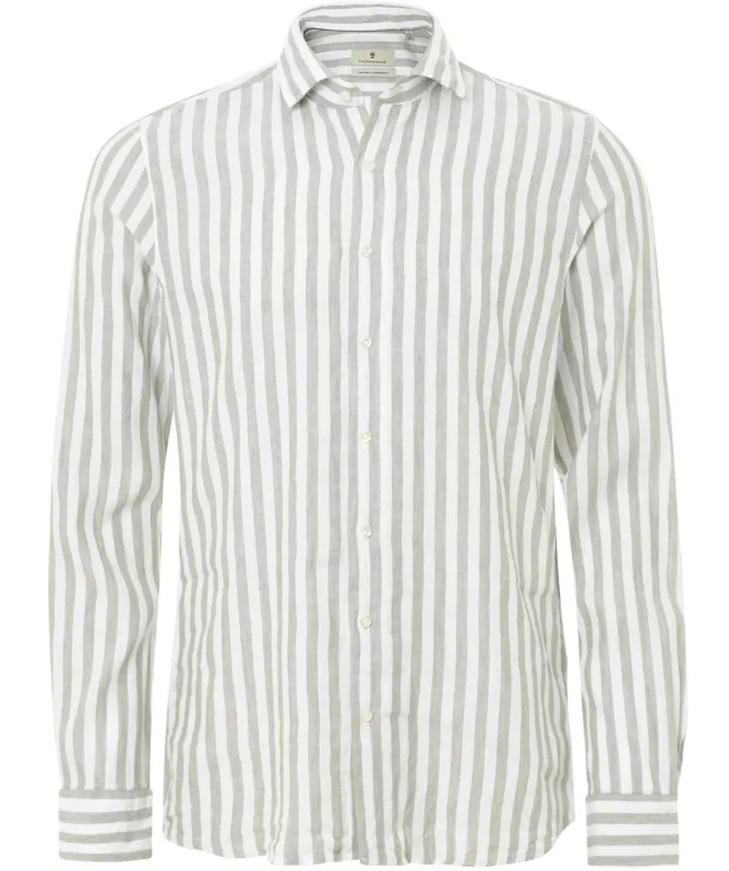Thomas Maine Linen Cotton Striped Roma Shirt