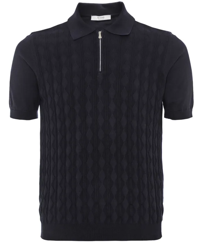 MASQ Zipper Jacquard Polo