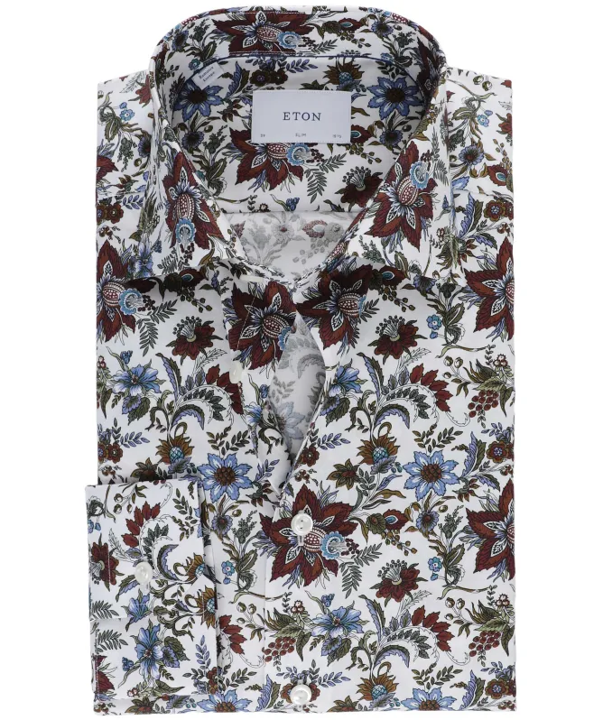 Eton Slim Fit Floral Twill Shirt