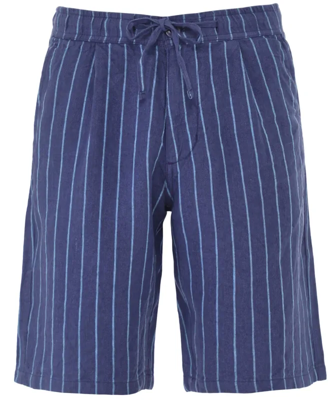 Knowledge Cotton Linen Stripe Drawstring Shorts