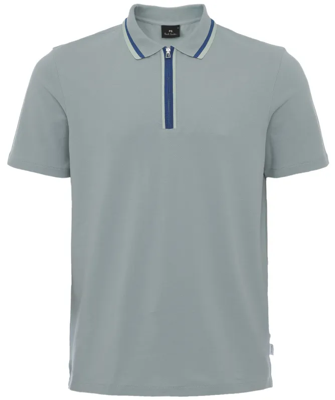 Paul Smith Tipped Zipper Neck Polo Shirt
