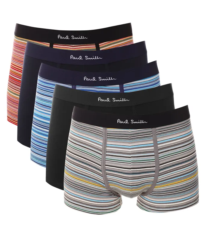 Paul Smith Striped and Plain Boxer Briefs 5 Pack