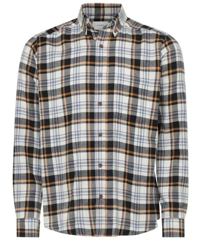 Eton Plaid Check Flannel Shirt