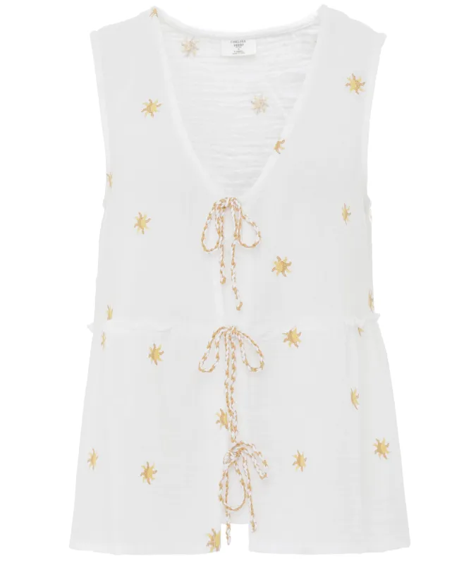 Chelsea Peers Embroidered Sunburst Cami Top