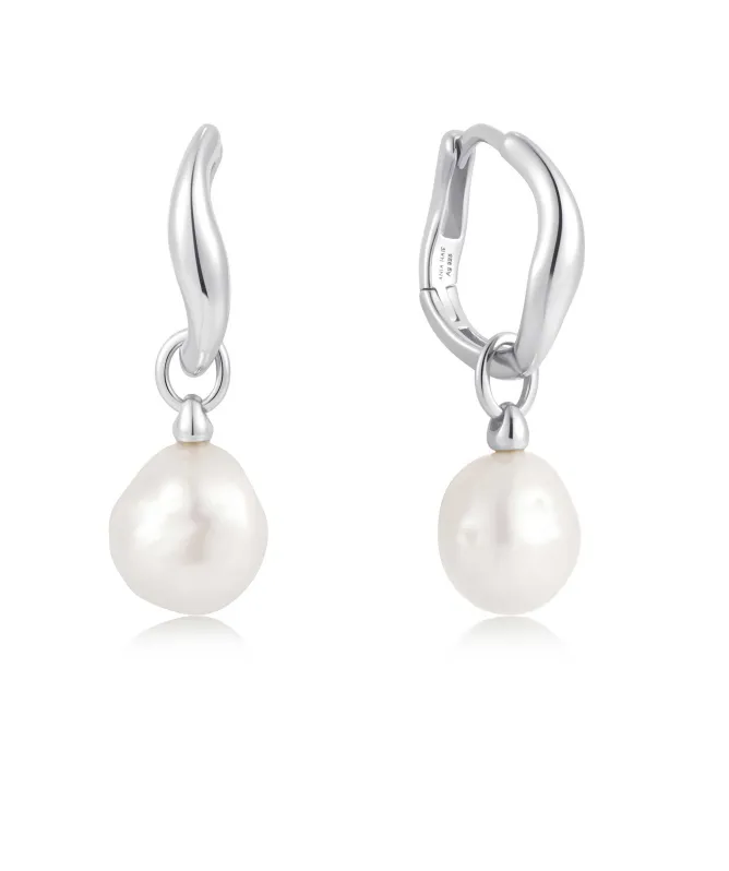 Ania Haie Freshwater Pearl Drop Hoops