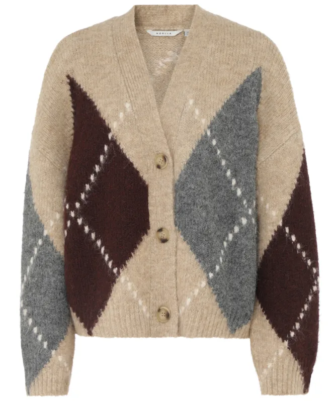 Noella N-Laiana Knit Argyle Cardigan