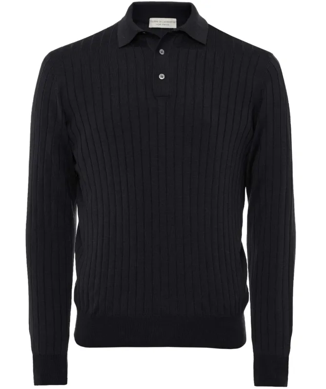 Filippo De Laurentiis Merino Ribbed Polo