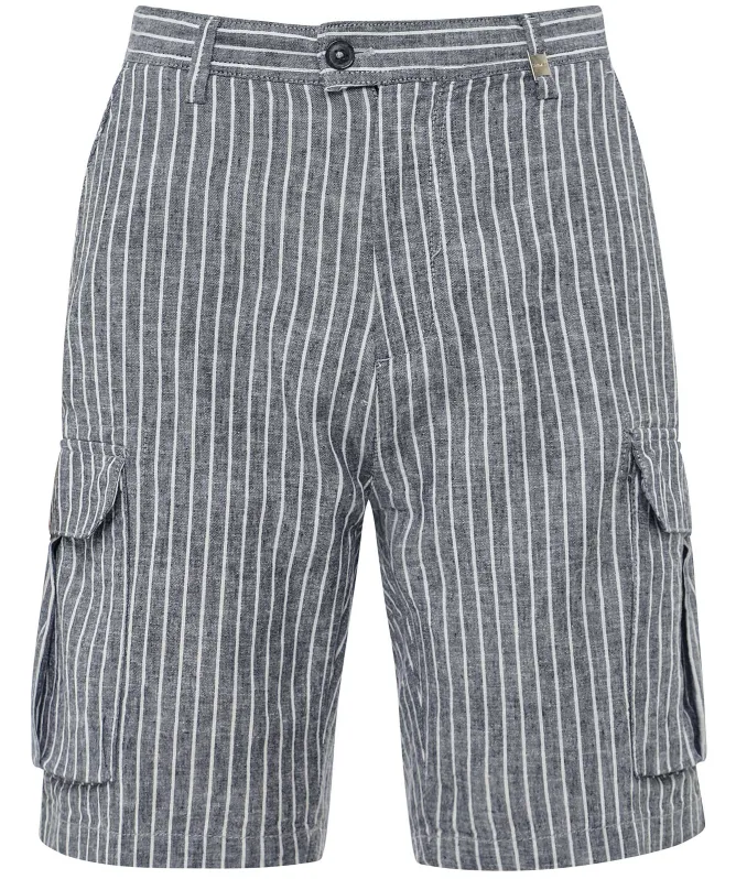 Seinse Linen Cotton Striped Cargo Shorts