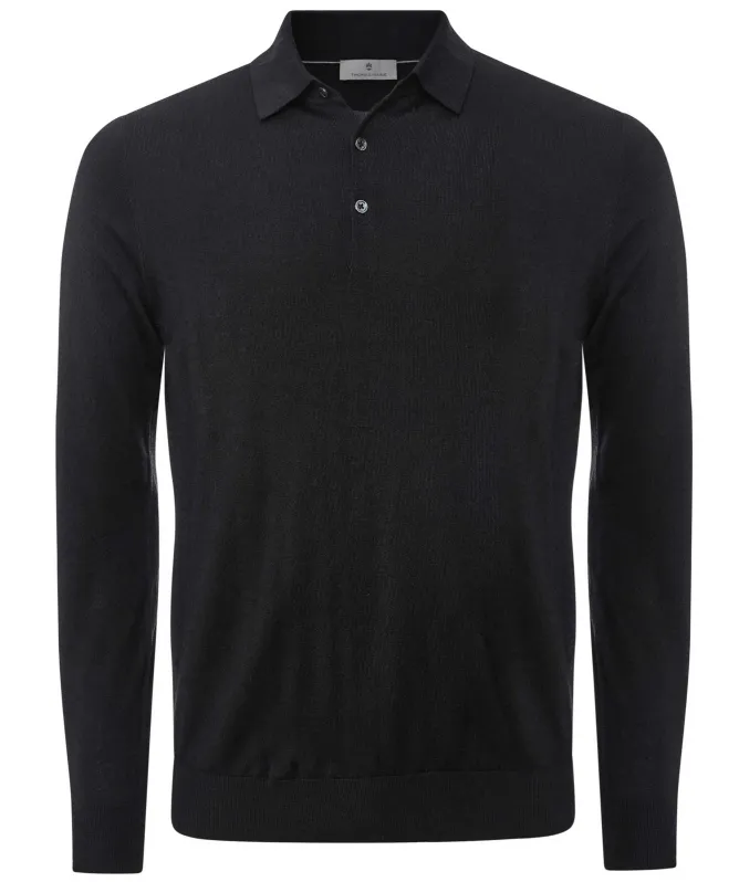 Thomas Maine Merino Long Sleeve Polo Shirt