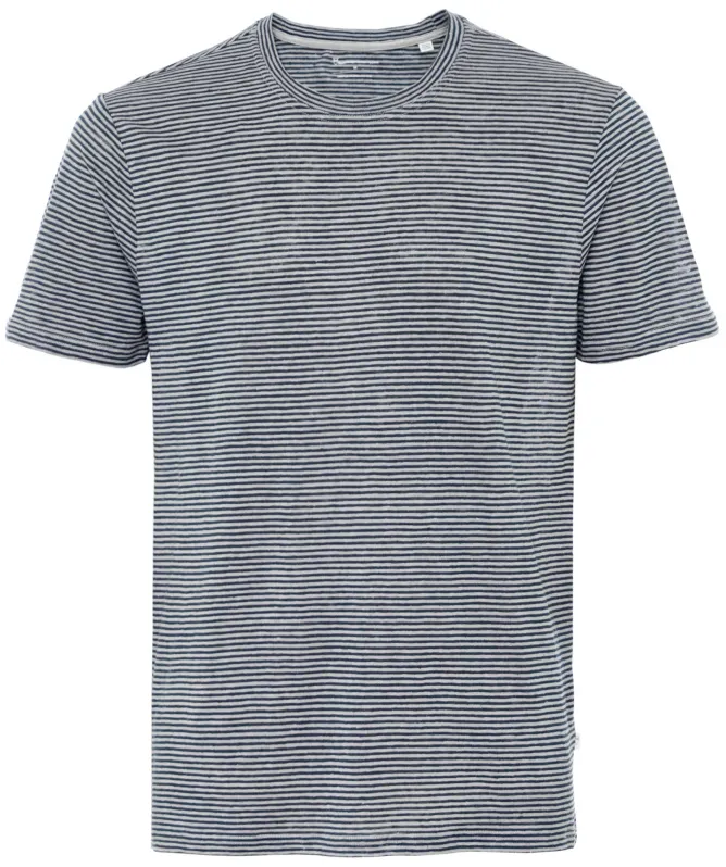 Knowledge Cotton Linen Striped T-Shirt