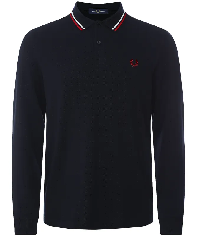 Fred Perry Long Sleeve Twin Tipped Polo Shirt