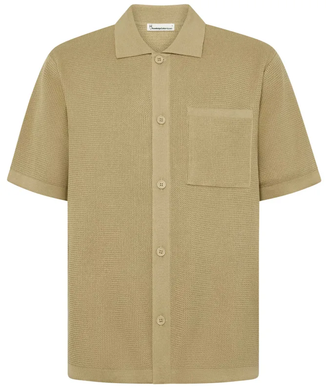 Knowledge Cotton Short-Sleeve Knitted Shirt