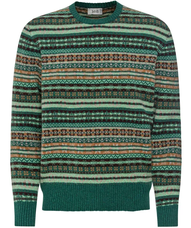 Jules B Lambswool Crew Fair Isle Jumper