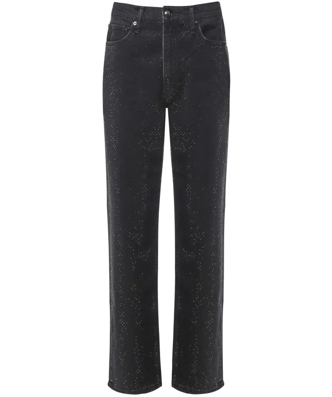 Rag and Bone Harlow Rhinestone-Embellished Straight Jeans