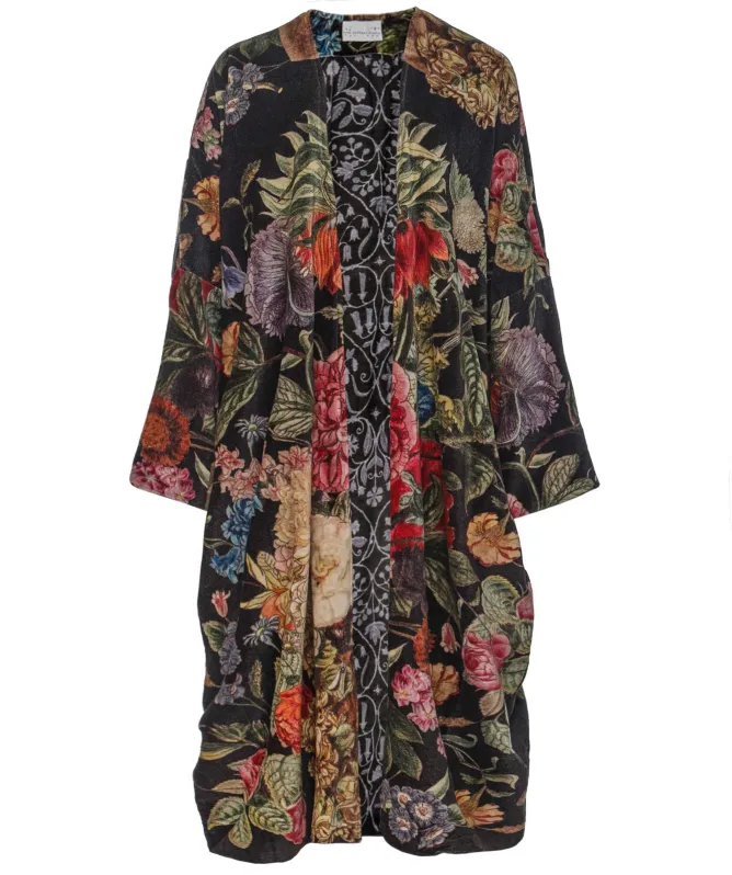 One Hundred Stars Primula Black Velvet Grande Kimono