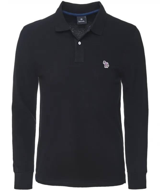 Paul Smith Regular Fit Zebra Long Sleeve Polo Shirt