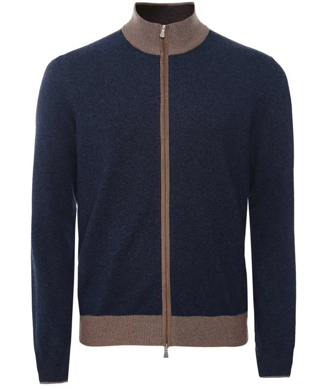 Gran Sasso Wool Cashmere Zipper Cardigan