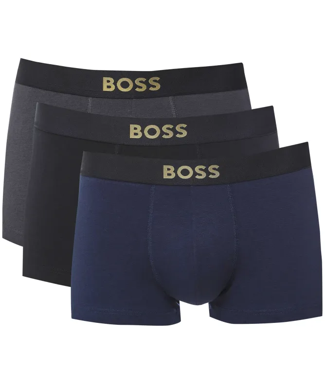 BOSS Gold Logo Stretch Trunks 3 Pack