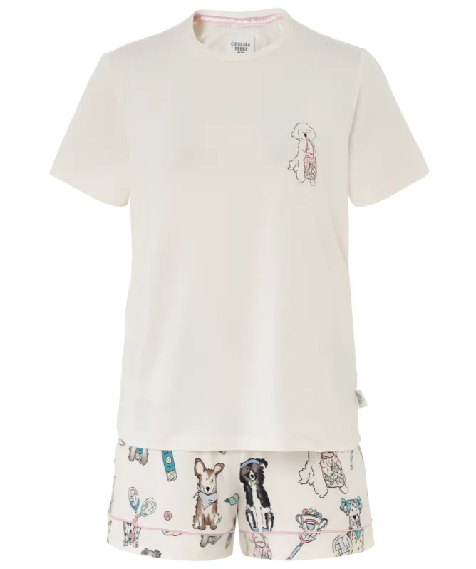 Chelsea Peers Tennis Dogs Print Short Pajama Set