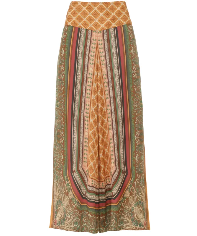 One Hundred Stars Amulet Gold Palazzo Pants