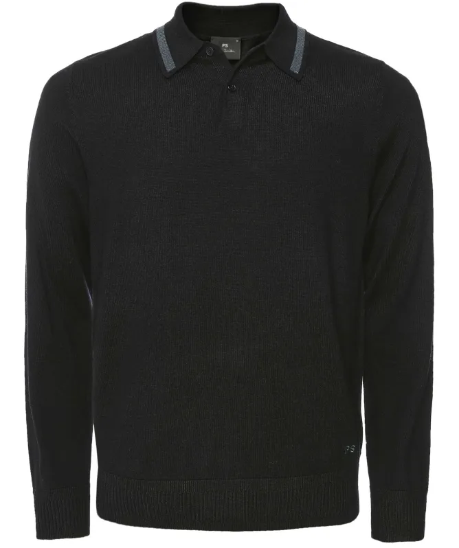 Paul Smith Merino Long Sleeve Polo Shirt