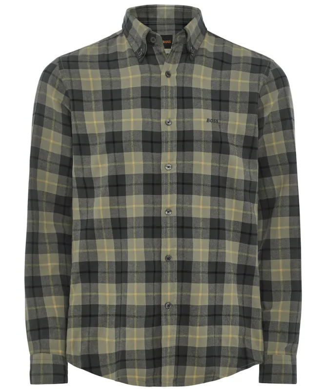 BOSS Rickert_M Checked Cotton Flannel Shirt