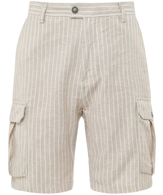 Seinse Linen Cotton Striped Cargo Shorts