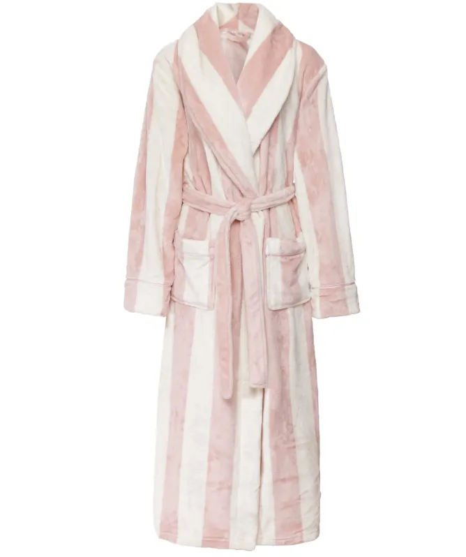 Chelsea Peers Fleece Stripe Long Dressing Gown