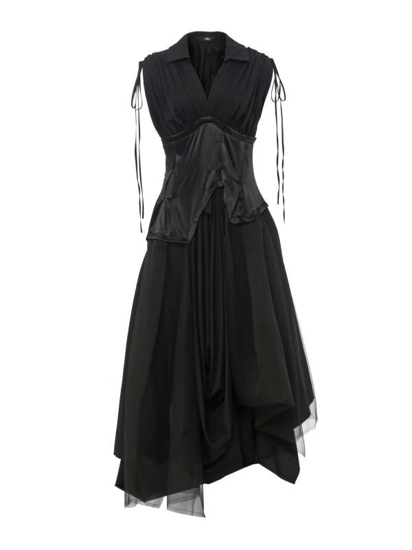 princess polly baby blue dress Final Pre-Order - Bandage Corset Swing Dress in Black main image 0