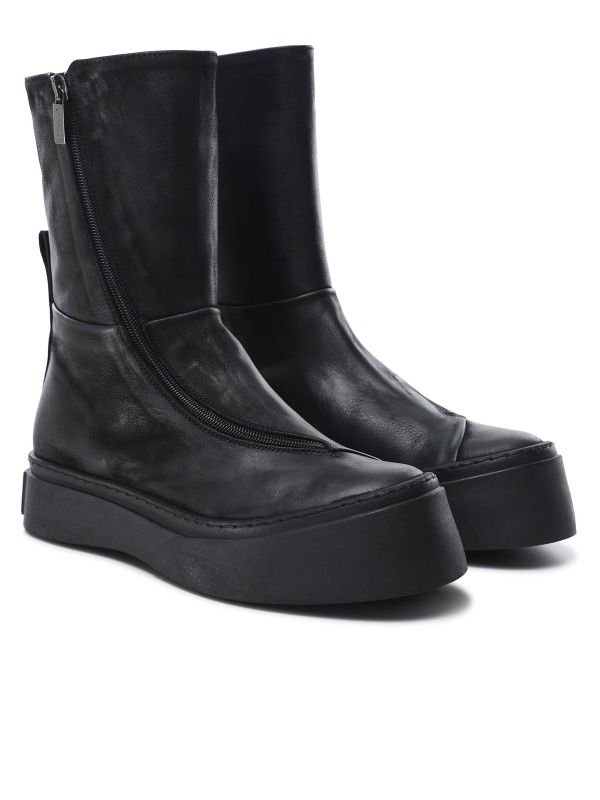 Lofina Curved Zip Ankle Boots