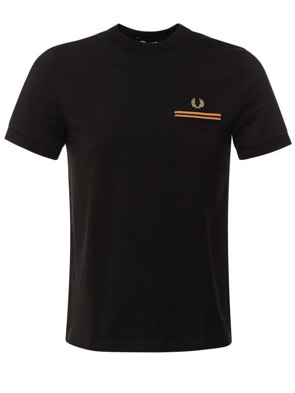 Fred Perry Black Twin Tipped Pocket T-Shirt | Jules B
