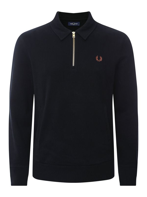 FRED PERRY☆ Half Zip Sweatshirt BLACK ELqUDDgziHePgV5wv5PIzFoDg4XewJ