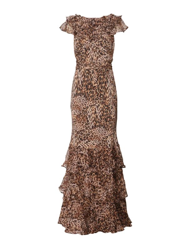 パーティードレス Leopard Printed Silk Dress RIXO Silk Leopard Print Rio Maxi Dress