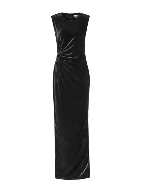 (Self-Portrait ) BLACK VELVET MIDI DRESSロングワンピース self-portrait Velvet Strapless Midi Dress in Black | FWRD