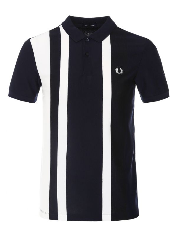 シャツ FRED PERRY Men Long Tops M6006096 608 BLUE Chequerboard Fred Perry Shirt - French Navy | Men's Polo