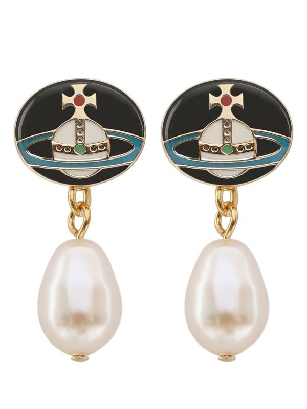 Vivienne Westwood| (LOELIA EARRINGS (620201430 2R838)) Vivienne Westwood White Loelia Two Way Earrings | Jules B