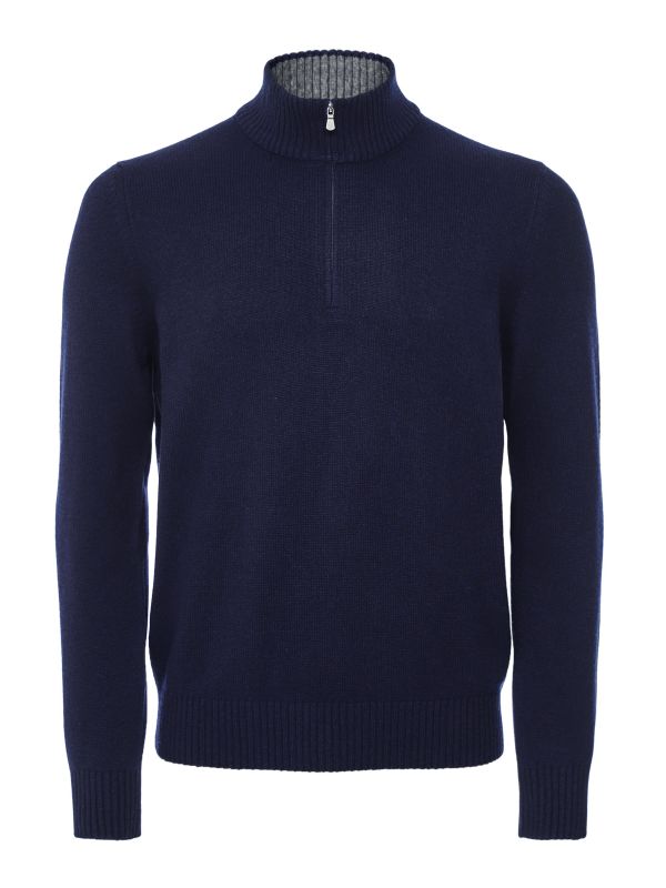 Gran Sasso Wool Cashmere Mock Zip Sweater | Jules B