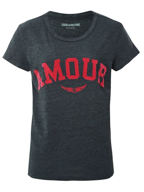 ZADIG & VOLTAIRE フレア Tシャツ JWTS026900 CARBONE Zadig & Voltaire Cloe Embellished Guitar Muscle Tee | Neiman
