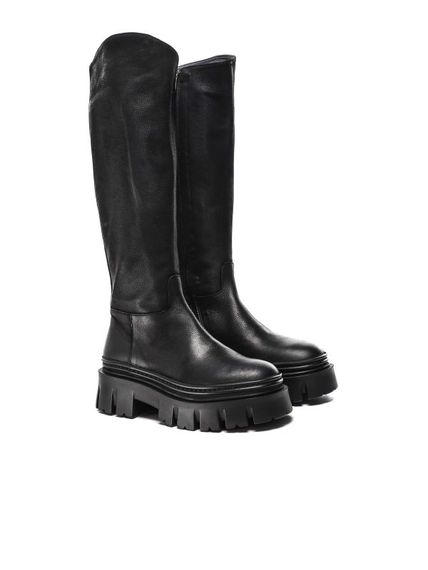 ★MARDI MERCREDI★LUNE BOOTS_BLACK★大人気★ Leather knee-high boots in black - Marni | Mytheresa