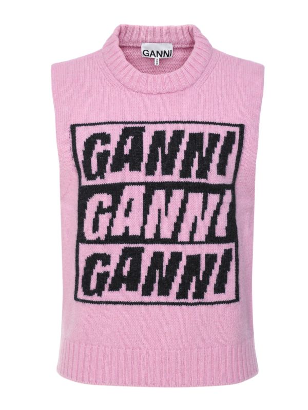 ☆韓国の人気☆【GANNI】☆GANNI LOOSE FIT LOGO PANTS☆PINK☆ GANNI Drawstring Cargo Trousers | Pink | FARFETCH