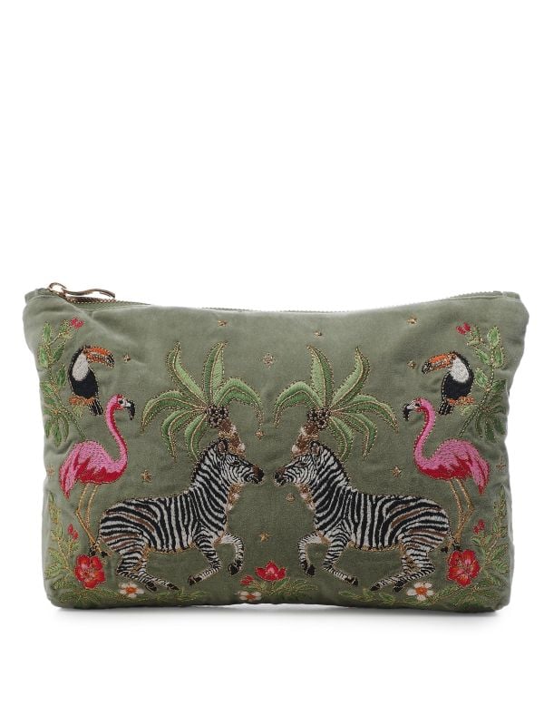 人気/完売前に【Elizabeth Scarlett】Wild Zebra Palm ポーチ Elizabeth Scarlett Olive Wild Zebra Palm Everyday Pouch