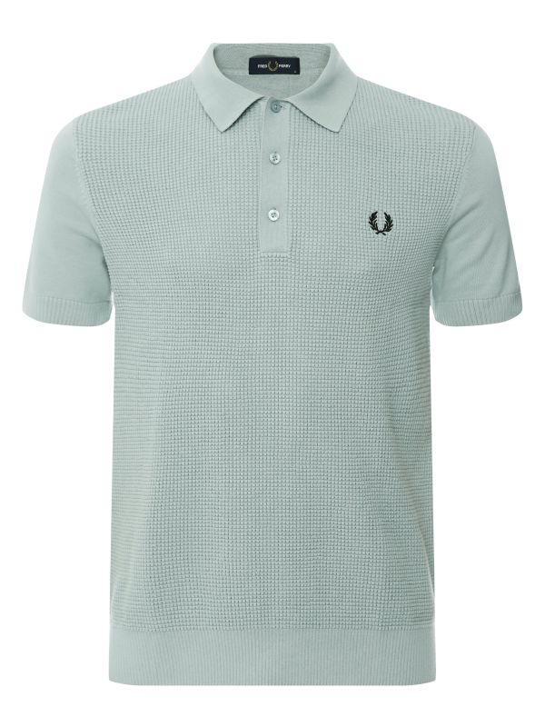 FRED PERRY KNIT POLO SHIRT ニットポロ COTTON CROCHET KNIT POLO SHIRT CARRINGTON BRICK | Bodega