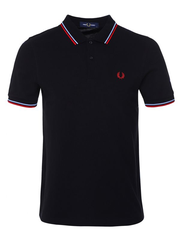 トップス FRED PERRY Twin Tipped Ribbed Polo Shirt zvuOnwnpSSLkaKnkc1iayBjJs4z1YD