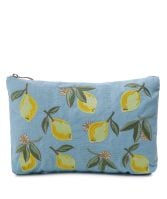 Elizabeth Scarlett  Sun Goddess ベルベット ポーチ ネイビー Elizabeth Scarlett Navy Sun Goddess Wash Bag | Bath & Unwind