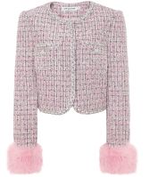 Self-Portrait Black Check Bouclé Jacket