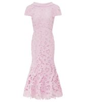 slim fit dress slacks Self-Portrait - Blue Floral Lace Midi Dress main image 1
