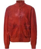 Jacob Cohen Short Leather Bomber Jacket