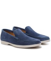 Magnanni Blue Suede Penny Delos Loafers | Jules B